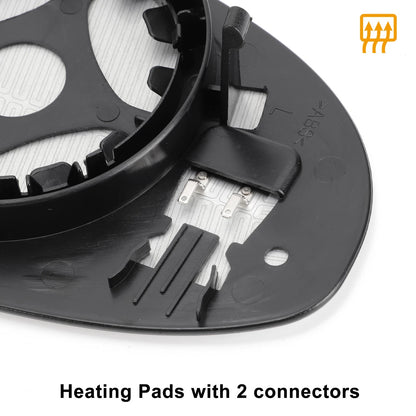 Left Side Heated White Mirror Glass for Peugeot 108, Toyota Aygo (2012-2023)