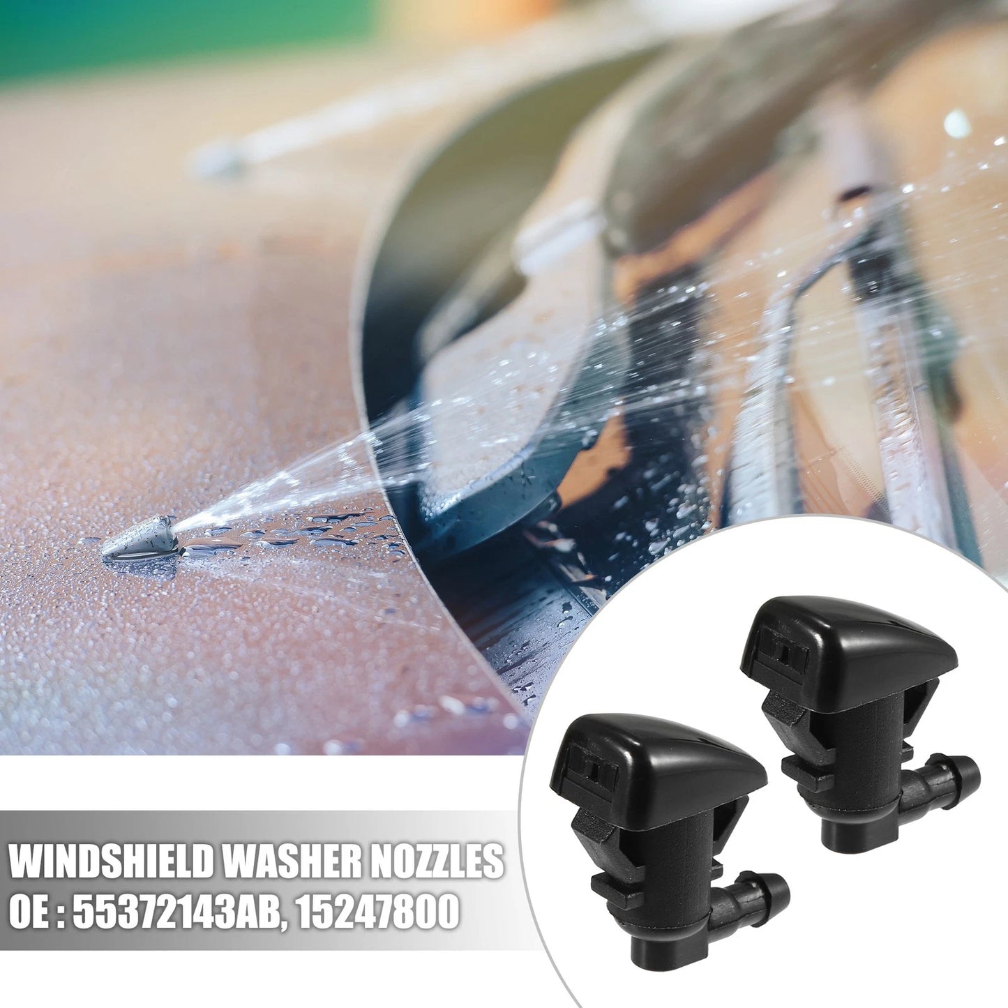 Windshield Washer Nozzles & 2.5m Hose for Jeep Grand Cherokee (1999-2023)