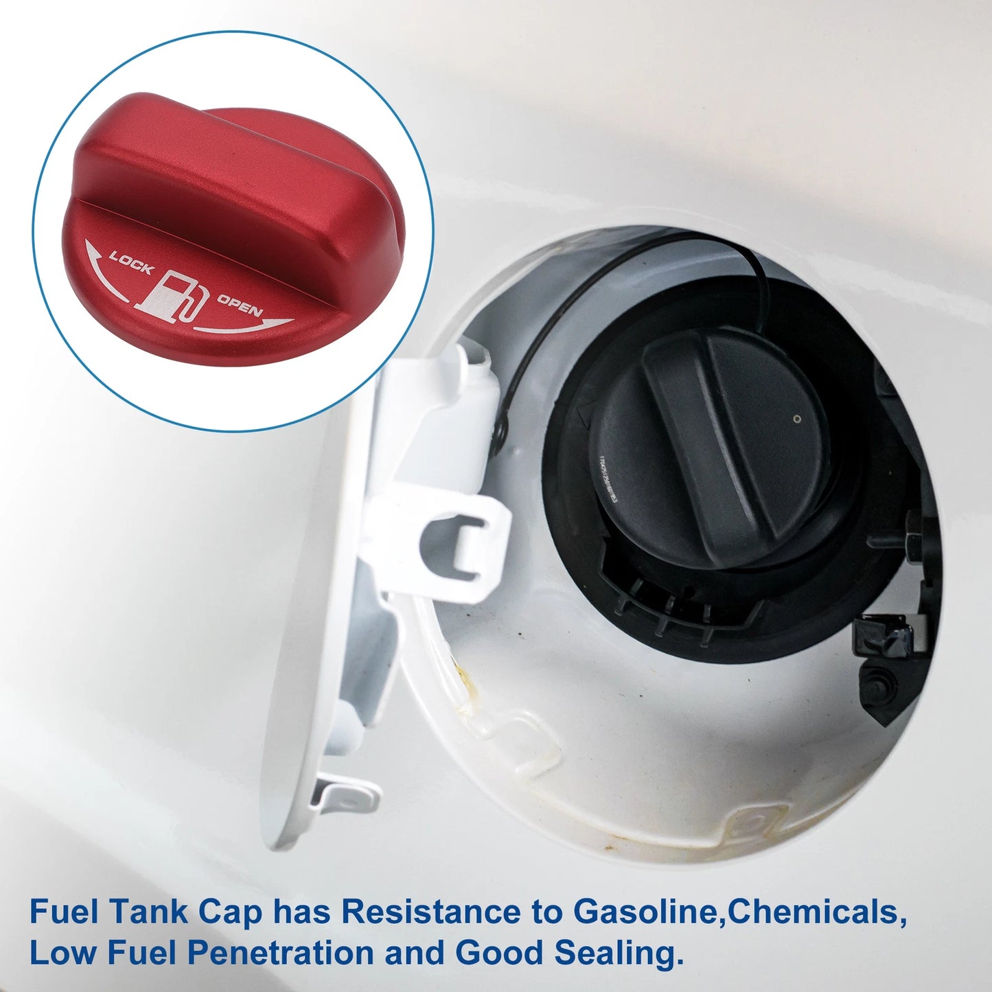 Metal Gas Fuel Tank Cap Cover Sticker Red for Toyota Alphard 20 Series (2015-2023)