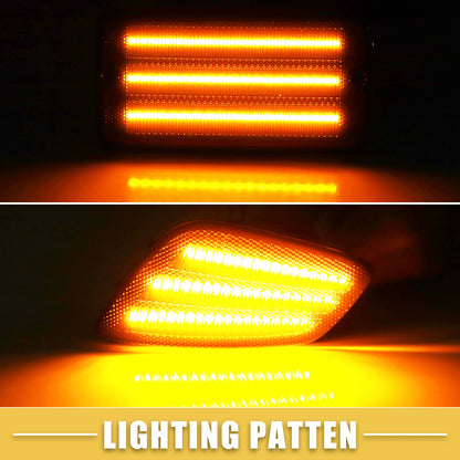 Front LED Side Marker Light 2 x Amber Lens for Jeep (55155629AC)