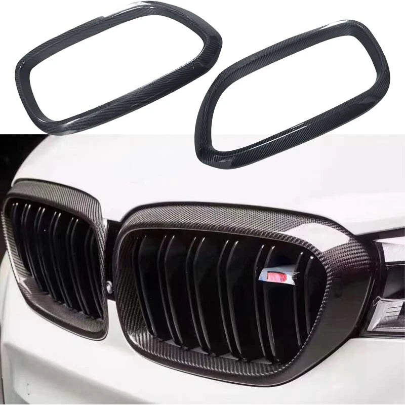 Dry Carbon Fiber Front Grille Air Vent Cover Trim Fit For BMW M5 F90 2018-2023