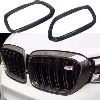 Dry Carbon Fiber Front Grille Air Vent Cover Trim Fit For BMW M5 F90 2018-2023