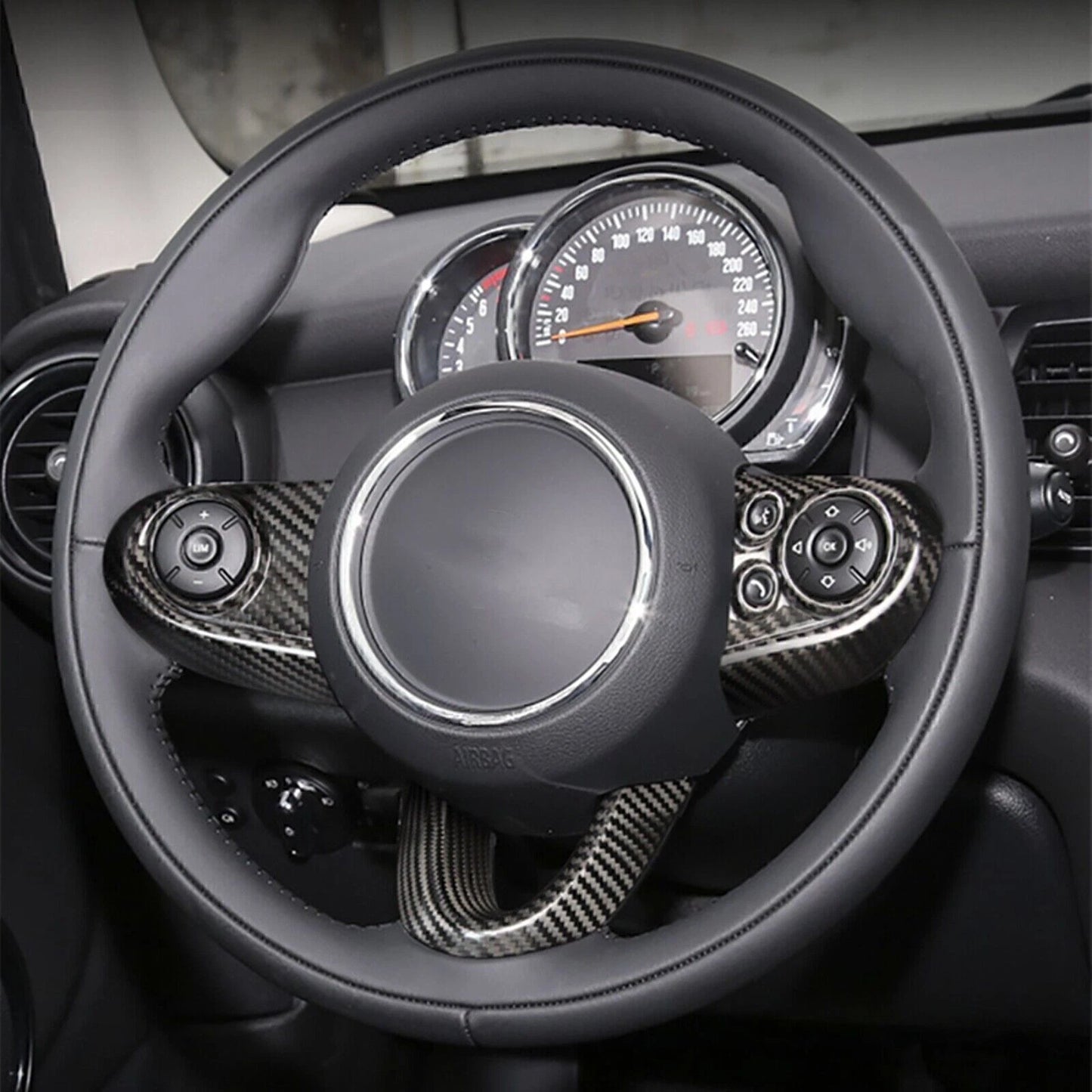 Carbon Fiber Steering Wheel Cover for Mini Cooper F54 F55 F56 F57 (2014-up)