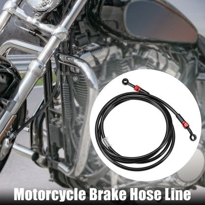 AN3 28 90 Degree Brake Hose Braided Line Clutch Tube 230cm Black Motorcycle