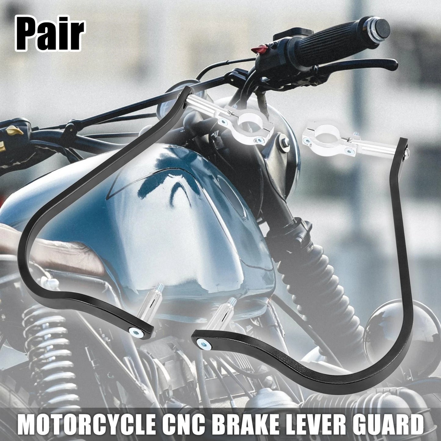 Pair 7/8" Motorcycle Brake Lever Guard Handlebar Clutch Protector Black for Motorcycle
