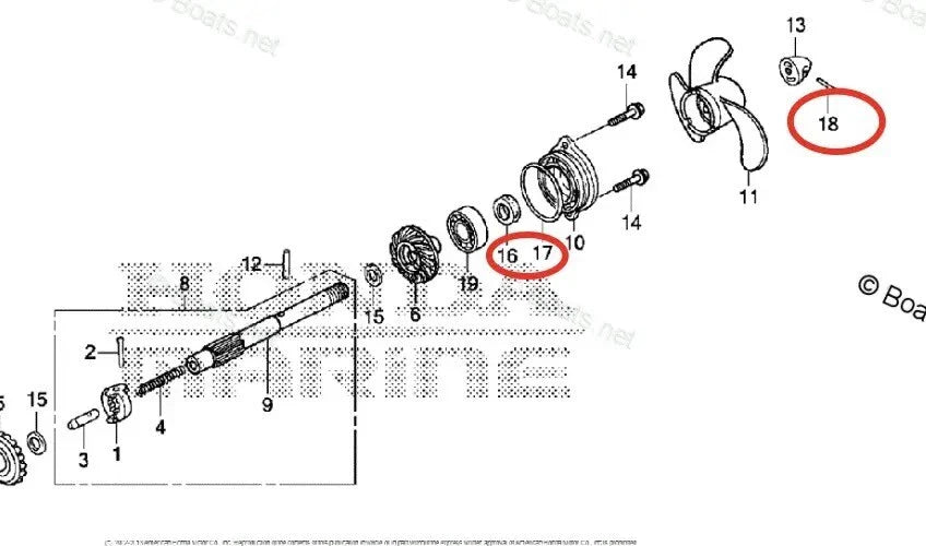 Lower Unit Oil Seal Kit for Honda BF4/BF4.5/BF5/BF6 (2000-2006)