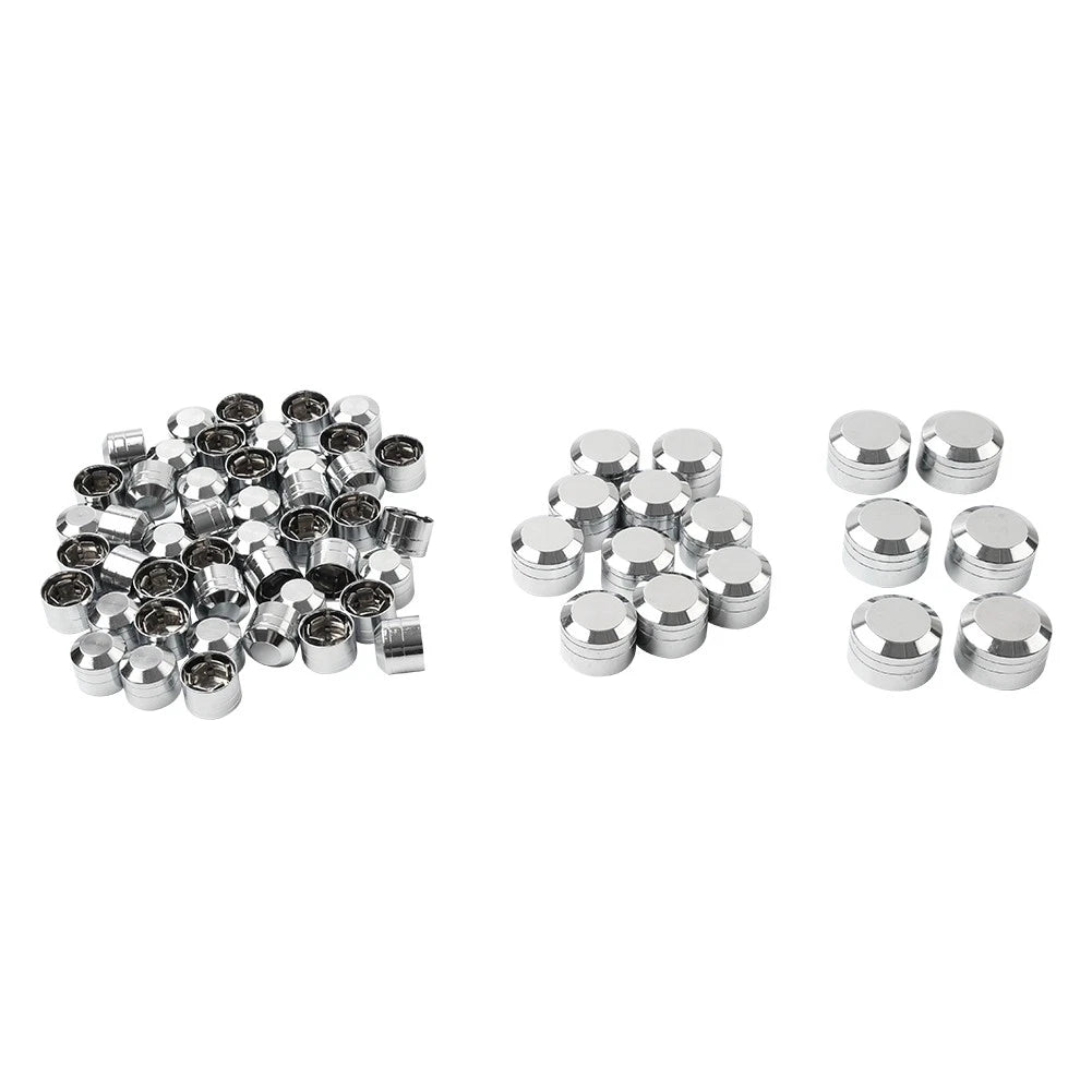 62X Chrome Engine Bolt Caps for Harley Touring Road King Street Glide (17-24)