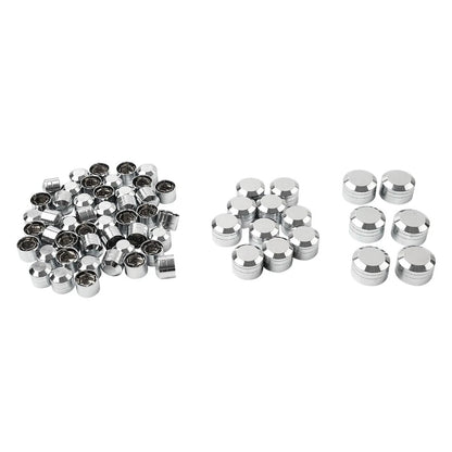 62X Chrome Engine Bolt Caps for Harley Touring Road King Street Glide (17-24)