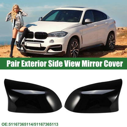 Rearview Mirror Covers for BMW F15 X5 F16 X6 2014-2017 Gloss Black (2 x)