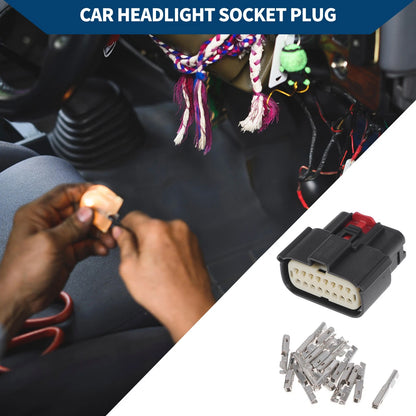 Pins Headlight Socket Plug for Ford Mondeo 1 Set Black