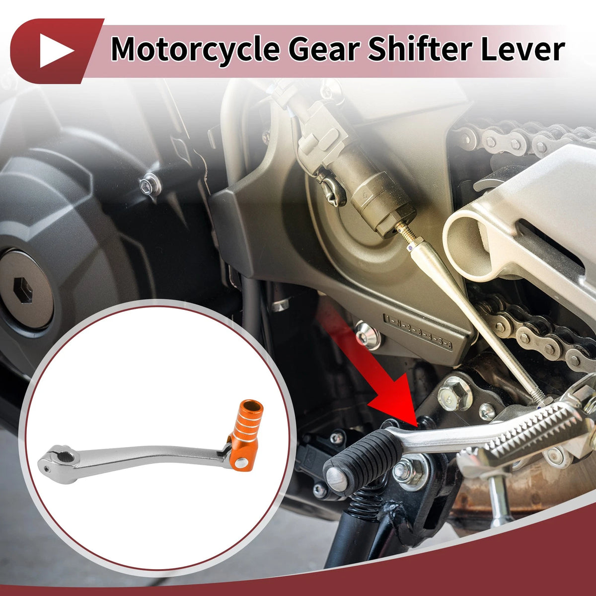 Folding Motorcycle Gear Shifter Lever for Bosuer 125 Titanium Tone Orange