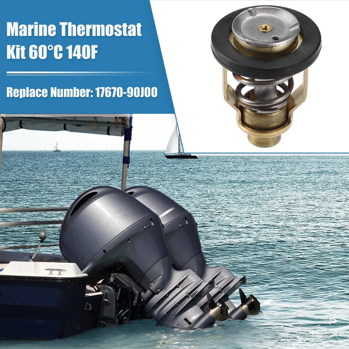 60C 140F Marine Thermostat with Seal for Suzuki Outboard Yamaha Outboard