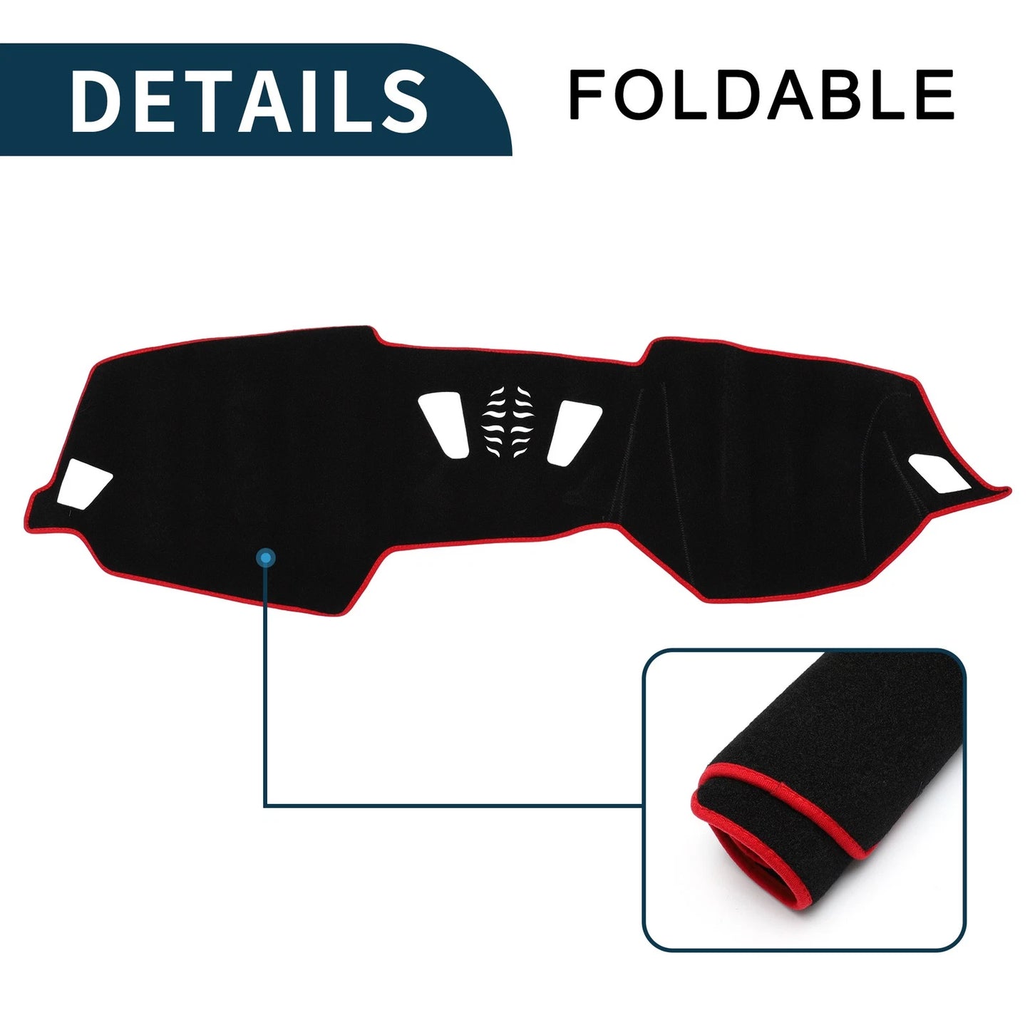 Dashboard Cover Mat for BMW 4 Series (2021) - Sun Protector Pad Black Red