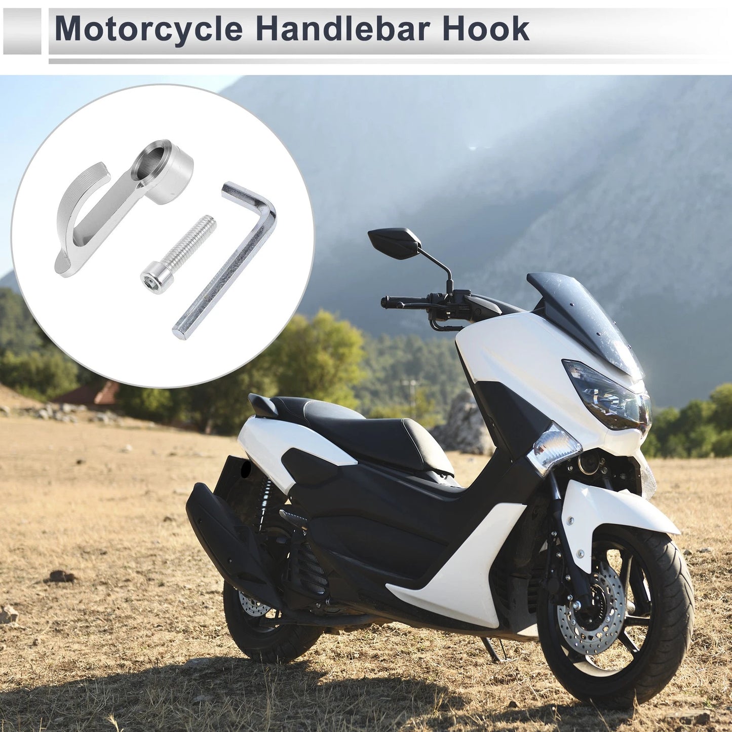 Handlebar Hook Load-Bearing Capacity Silver Tone for Universal Motorcycle