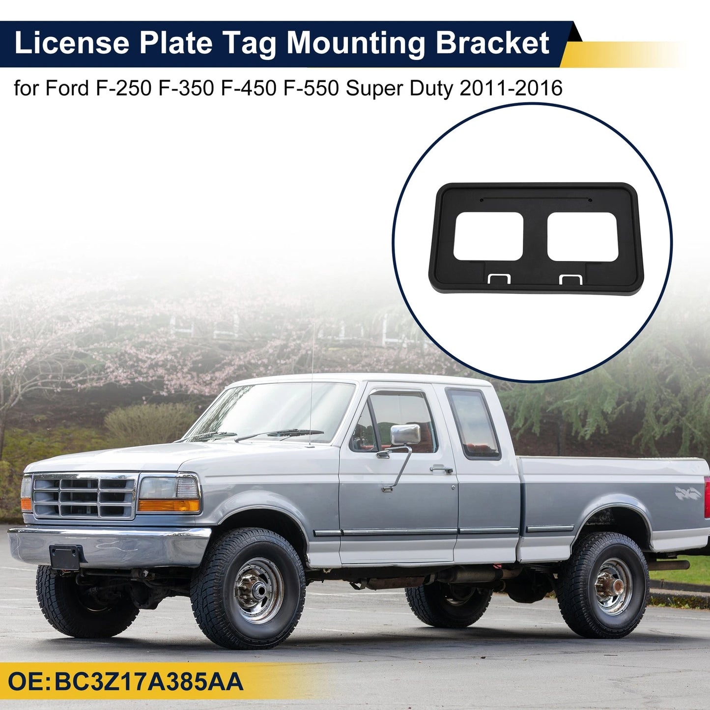 License Plate Frame for Ford F-250 F-350 F-450 F-550 Super Duty (2011-2016)