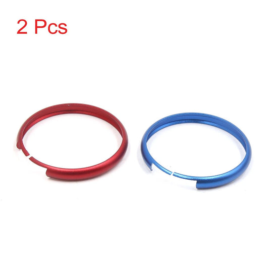 2 x 44mm Aluminum Alloy Car Key Rings for BMW MINI Cooper Blue Red