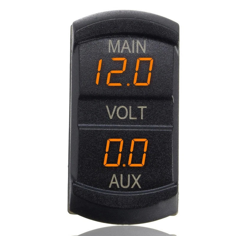 1x Dual Battery Volt Meter LED Digital Marine Voltage Gauge for Boat