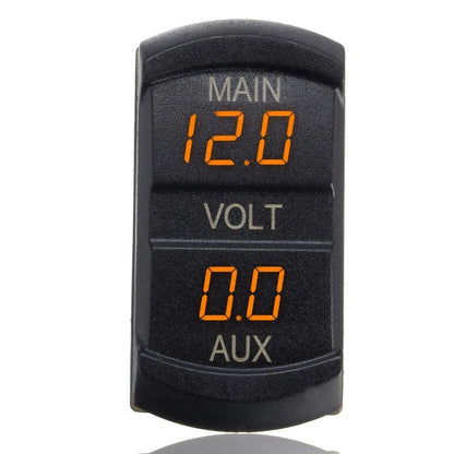 1x Dual Battery Volt Meter LED Digital Marine Voltage Gauge for Boat
