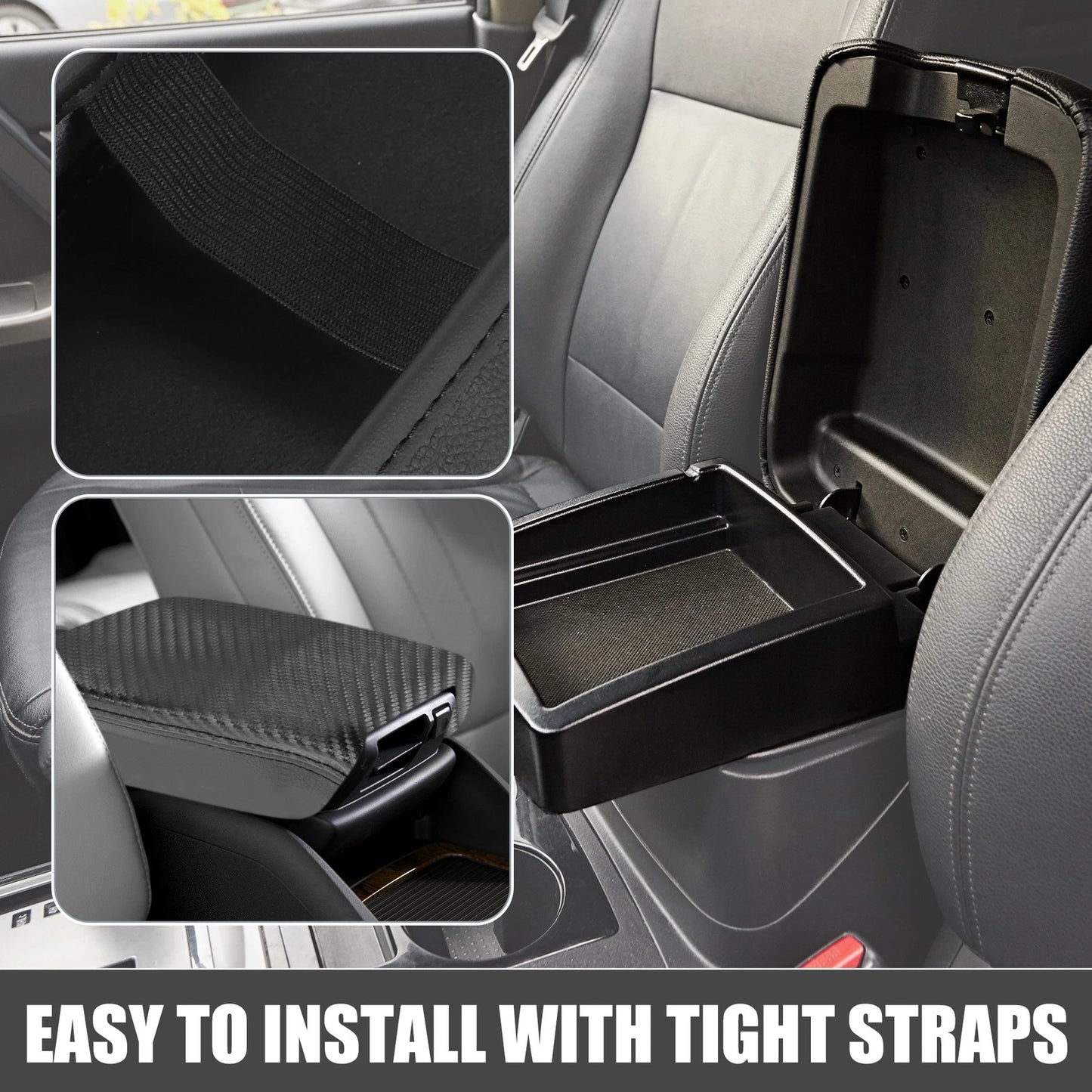 Center Console Cover for Toyota CHR 2020-2022 Carbon Fiber Black