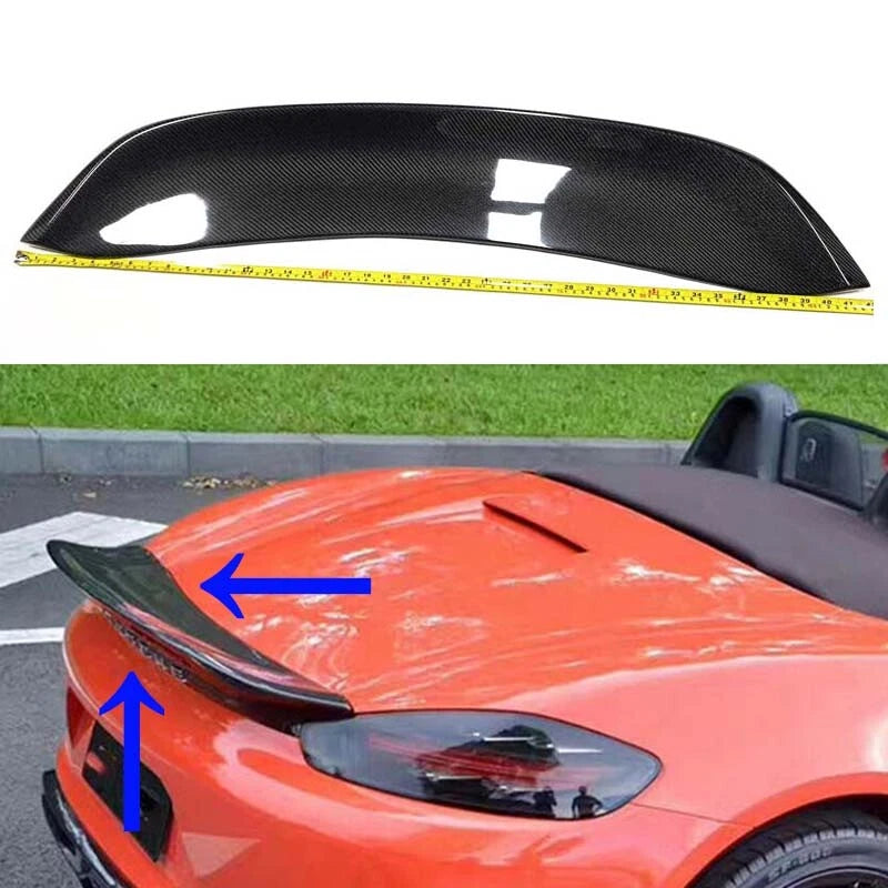 Real Rear Trunk Wing Spoiler Carbon Fiber For Porsche 718 Boxster 2016-2019