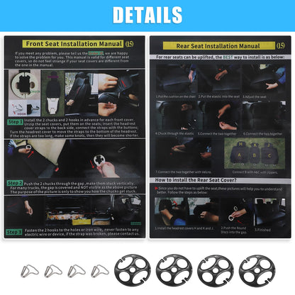 Car Front Seat Covers for Toyota Tacoma (2005-2024) - Black 2 x Protectors