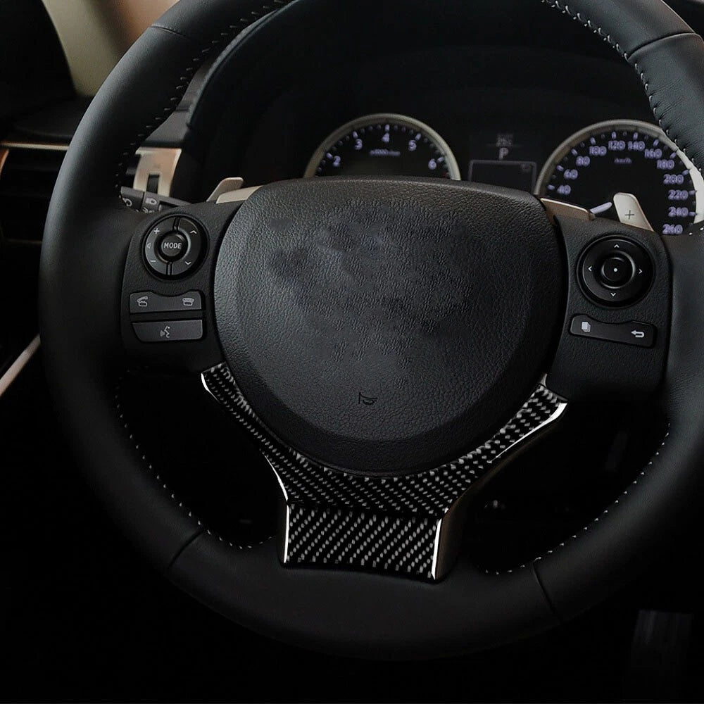 Carbon Fiber Steering Wheel Cover Trim for Lexus IS250 IS300 IS350 (2014-2018)