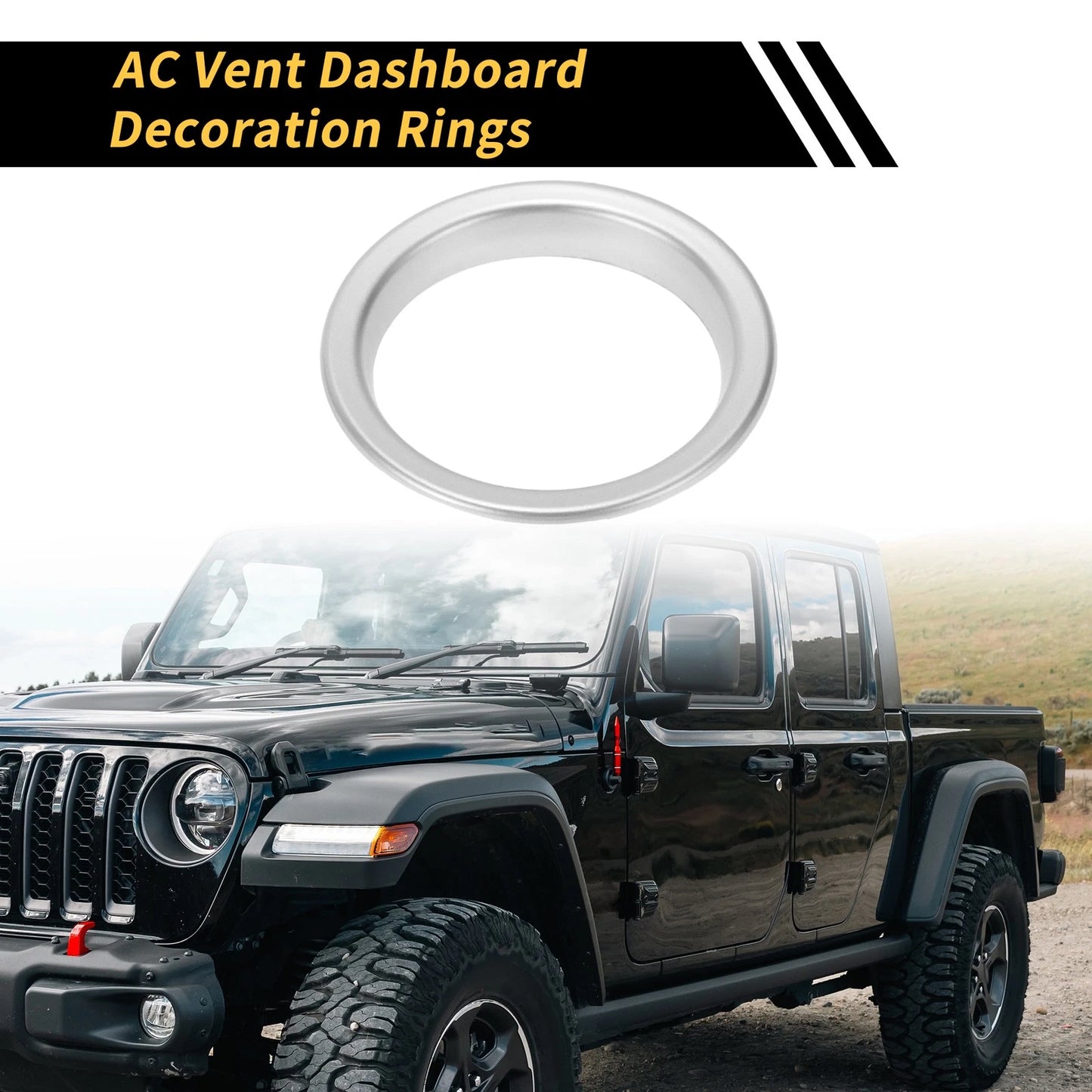AC Vent Dashboard Decor Rings for Jeep Wrangler JL JLU (2018-2020) - 4 Pcs