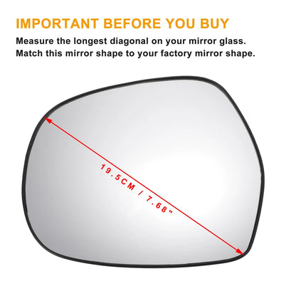 Left Side Heated White Mirror Glass for Toyota Land Cruiser (2008-2021)