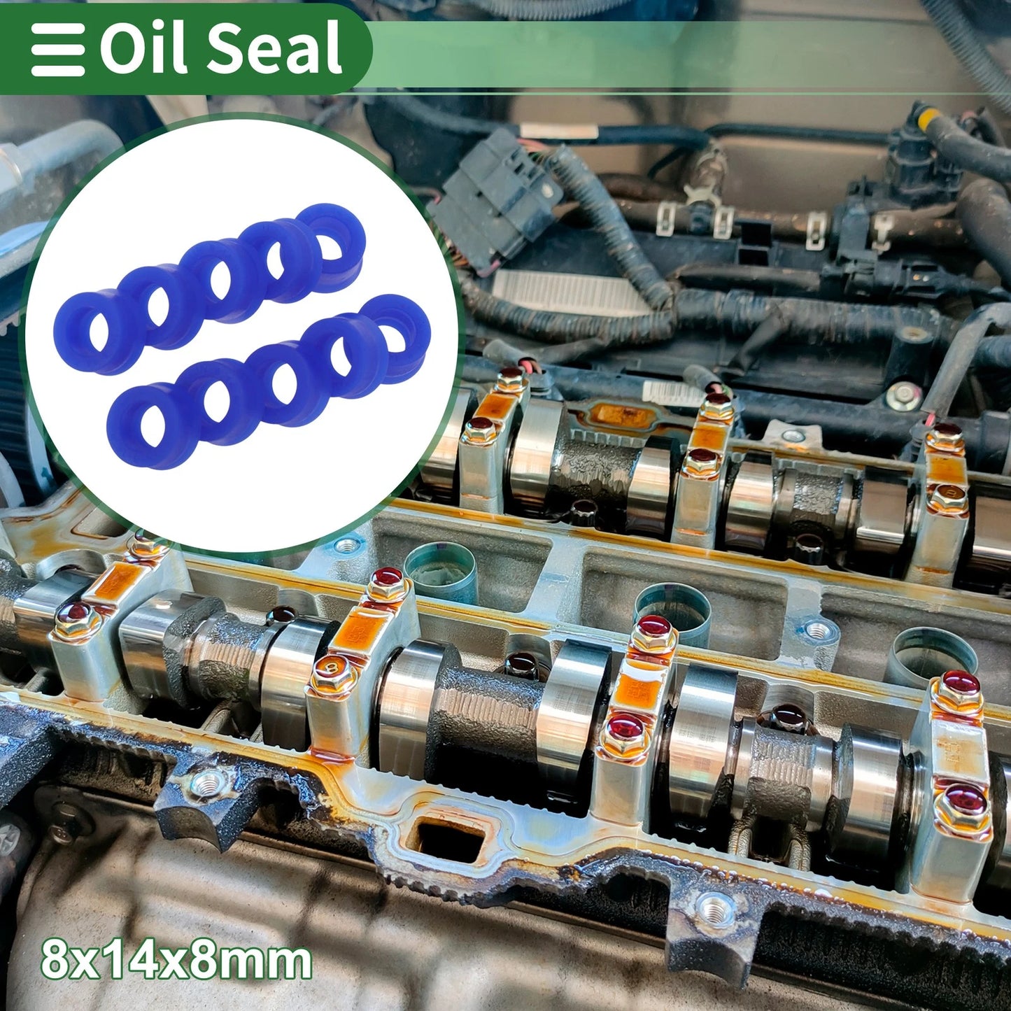 Oil Seal 8x14x8mm Rotary Shaft Seal TPU 10 Pcs