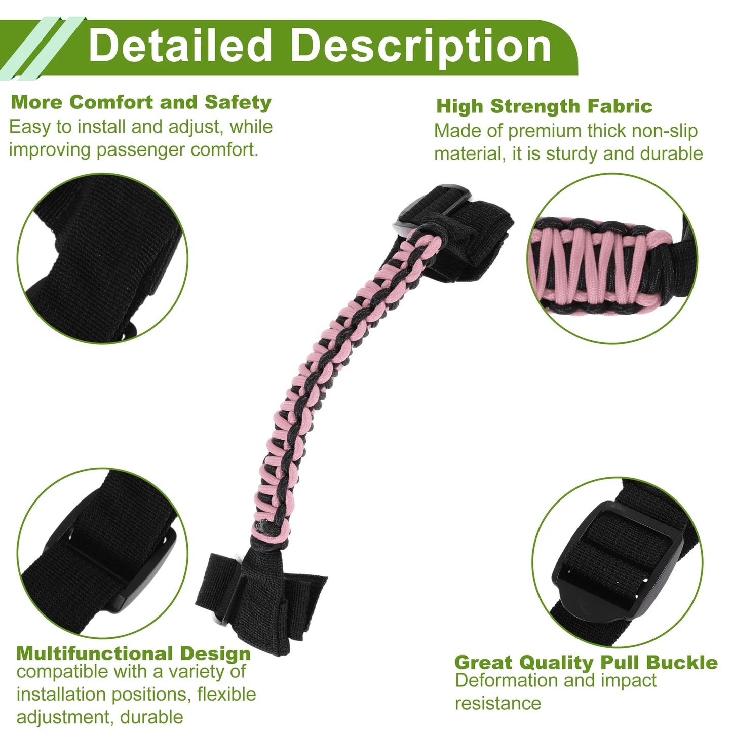 Pink Roll Bar Grab Handles for Jeep Wrangler (2024-2025)