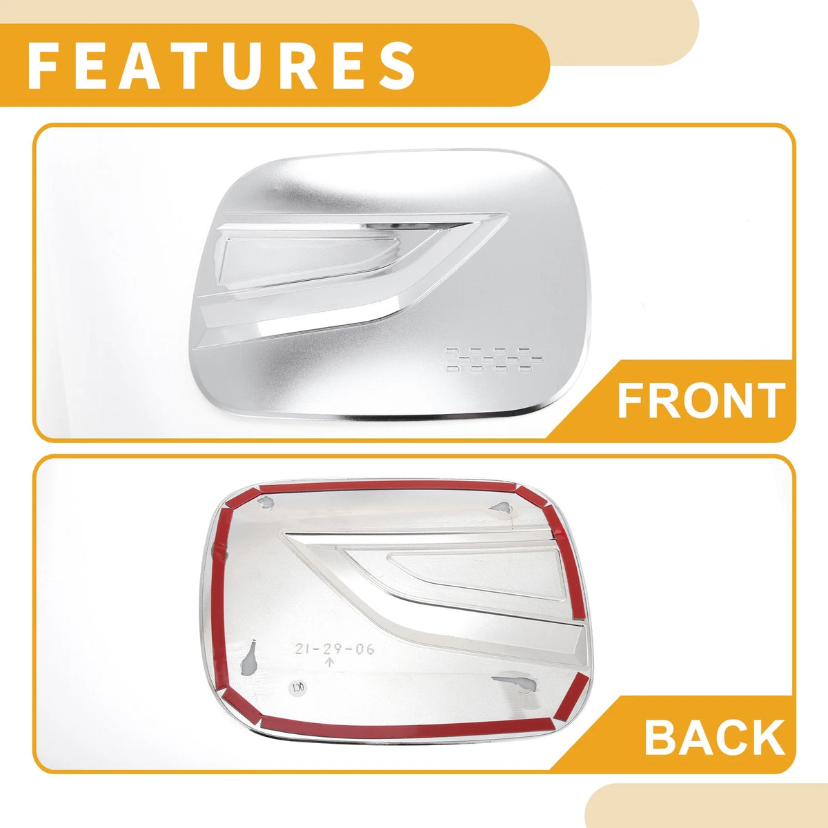 Fuel Tank Door Cap for Lexus NX (2022-2025) Chrome Silver Tone