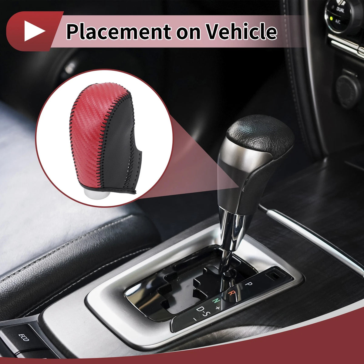 Red Carbon Fiber Gear Shift Knob Cover for Subaru Impreza (2012-2016)