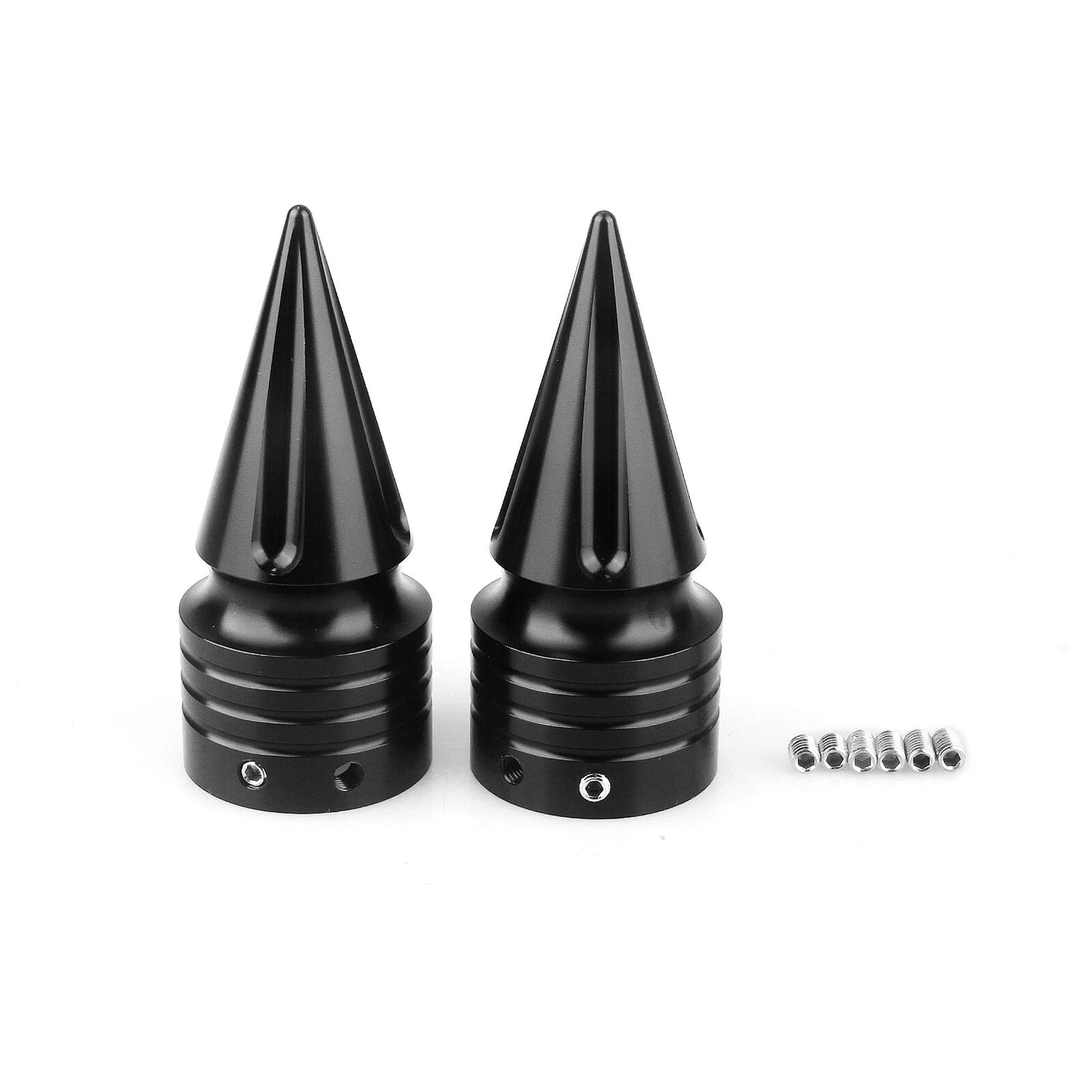 2 x Black 29mm Front Axle Nut Covers for Harley Dyna/Sportster (2004-2023)