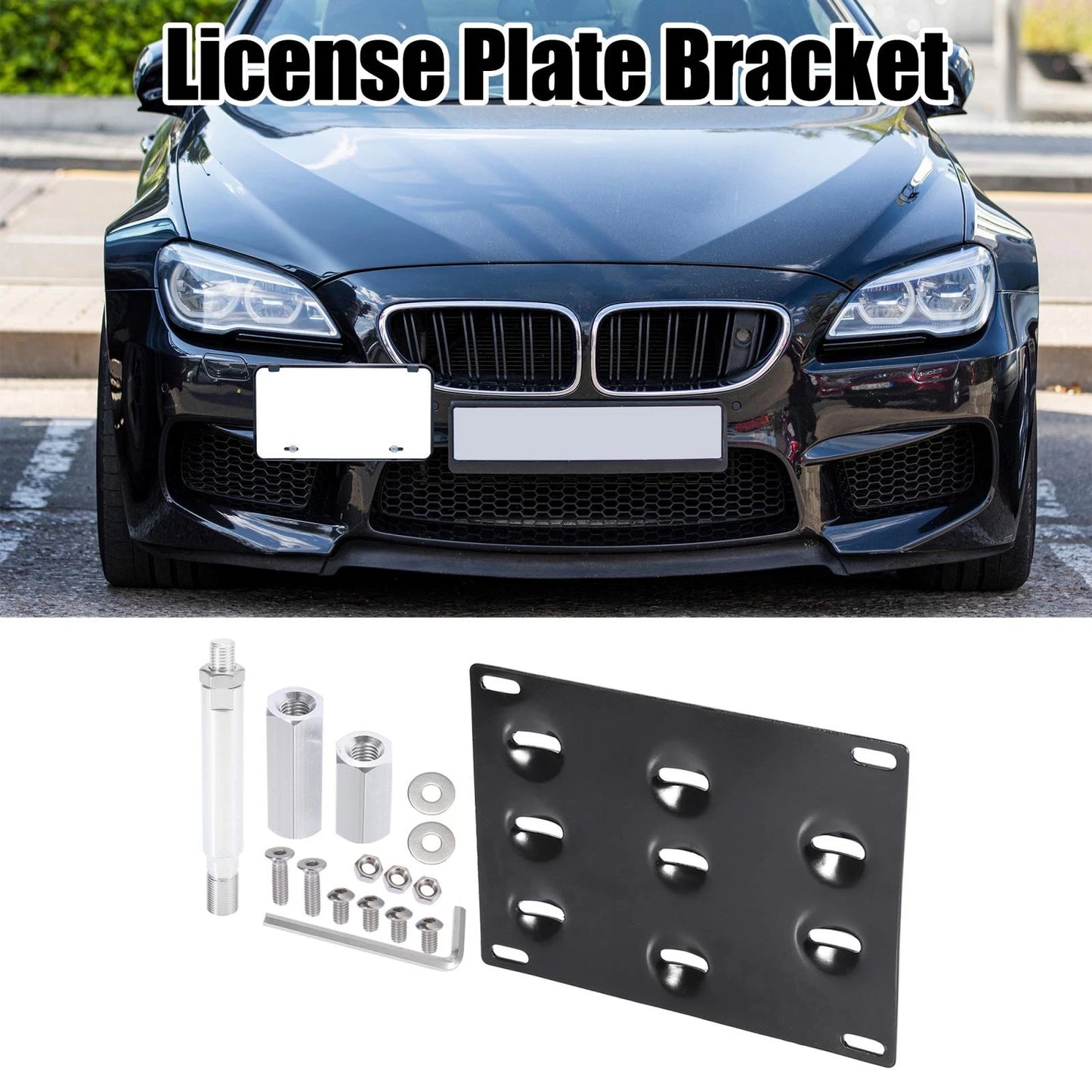 Front Bumper Tow Hook License Plate Mount Bracket Set for Subaru Forester (2014-2023)