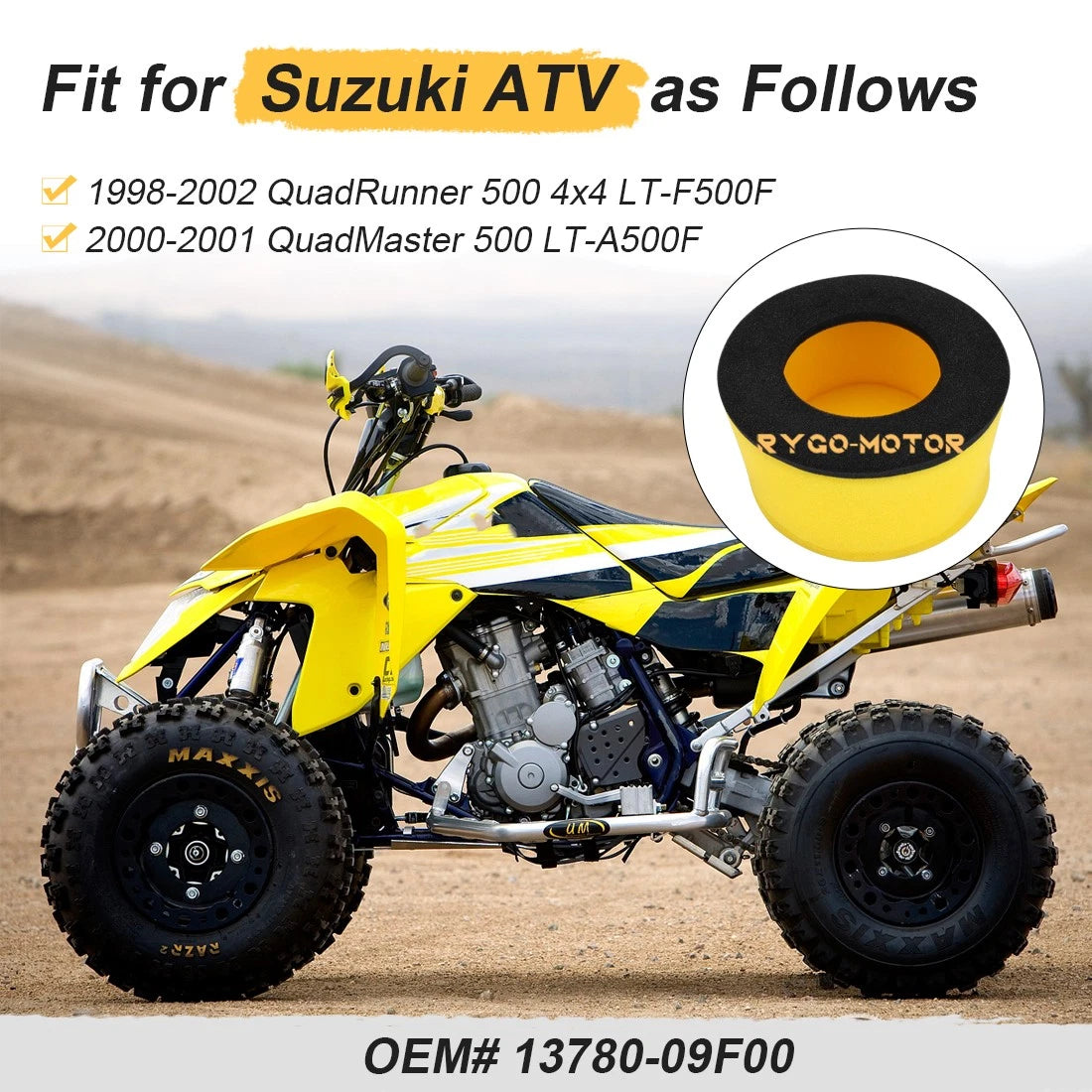 Air Filter Element for Suzuki LT-A500F LT-F500F QuadRunner (1998-2002)