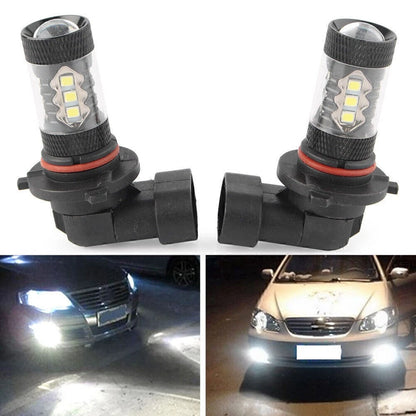 2 x White H10 9140 9145 High Power 80W LED Fog Light Bulbs for Car (2010-2023)