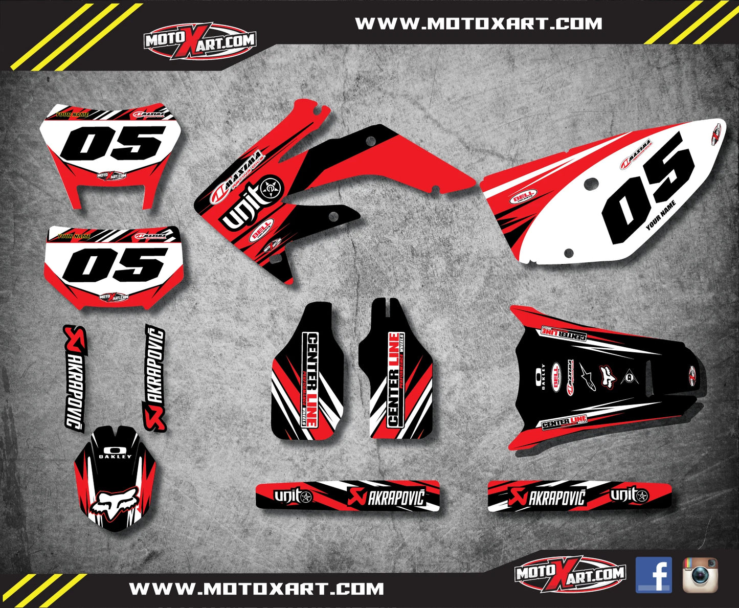 Full Custom Graphic Kit for Honda CRF 250X (2004-2017) Digger Style Decals