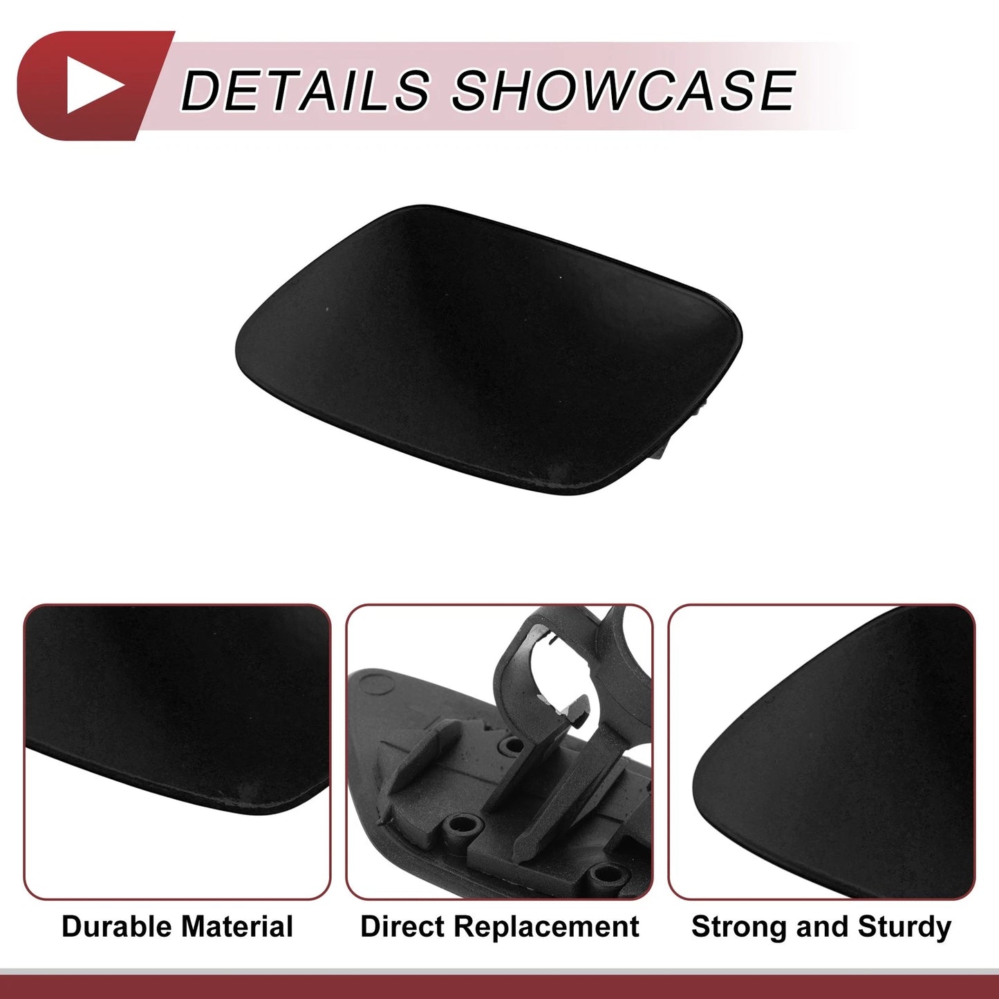 Bumper Headlight Washer Nozzle Cover Cap for BMW Z4 (2009-2016) Black