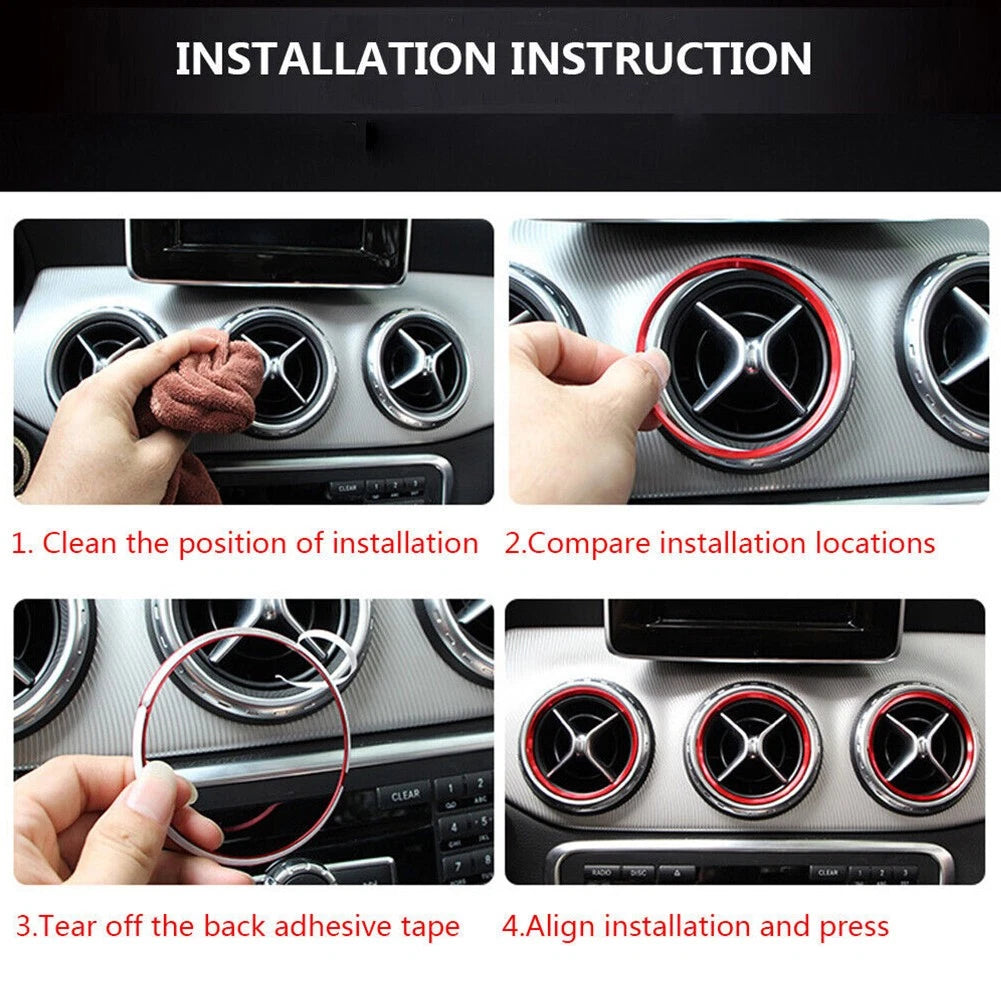 Air Vent Outlet Inner Ring Cover Trim for Benz C Class W205, GLC Class X253 (2015-2023)