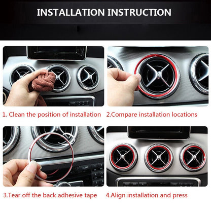 Air Vent Outlet Inner Ring Cover Trim for Benz C Class W205, GLC Class X253 (2015-2023)