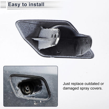 Front Left Bumper Headlight Washer Nozzle Cover Cap for BMW 320i White