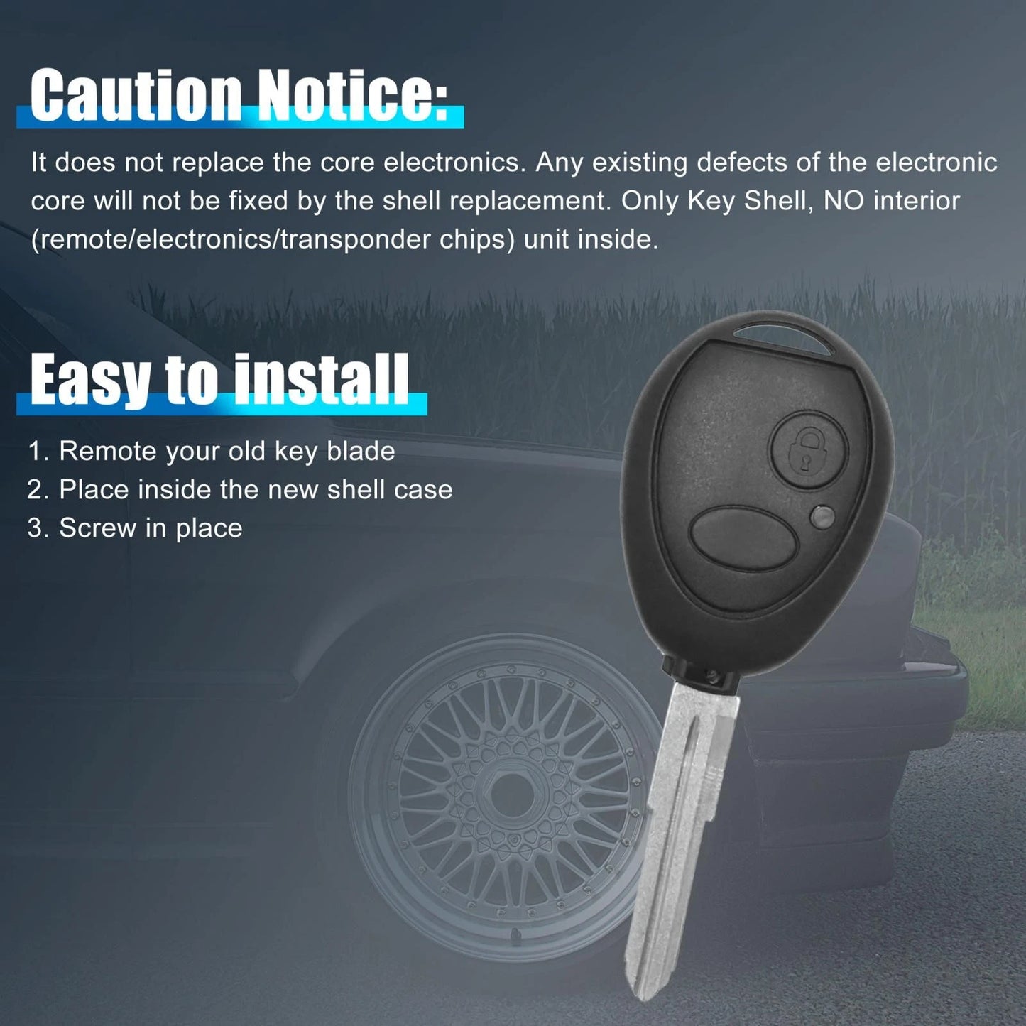Key Shell Case for Land Rover Discovery (1999-2004)  Button