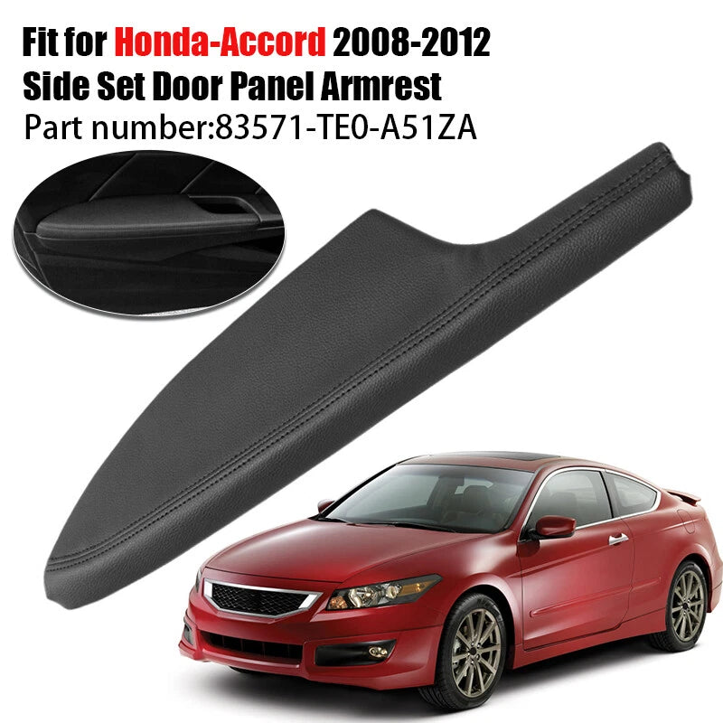 LH Door Panel Armrest for 2008-2012 Honda Accord Coupe Black Leather