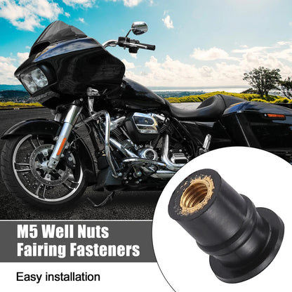 Convex Well Nuts 50pcs M5 Fairing Fasteners Windshield Screws for Motorcycle