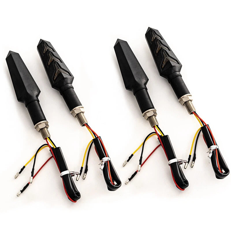 Amber LED Turn Signal Indicators for Motorcycle - Universal 4 x Blinker Lights