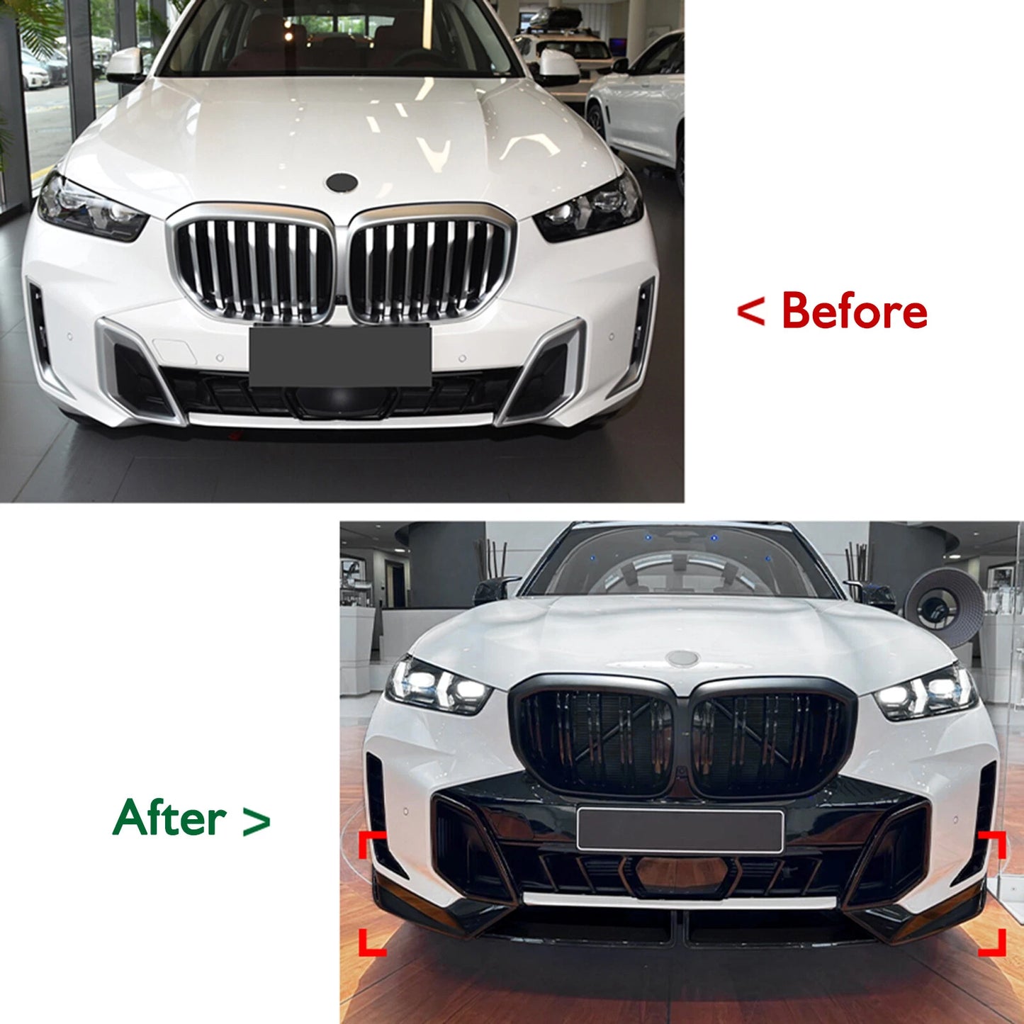 3 x Front Bumper Spoiler Lip Kit for BMW X5 G05 LCI M Sport (2023-2024)
