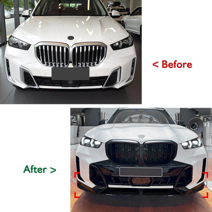 3 x Front Bumper Spoiler Lip Kit for BMW X5 G05 LCI M Sport (2023-2024)