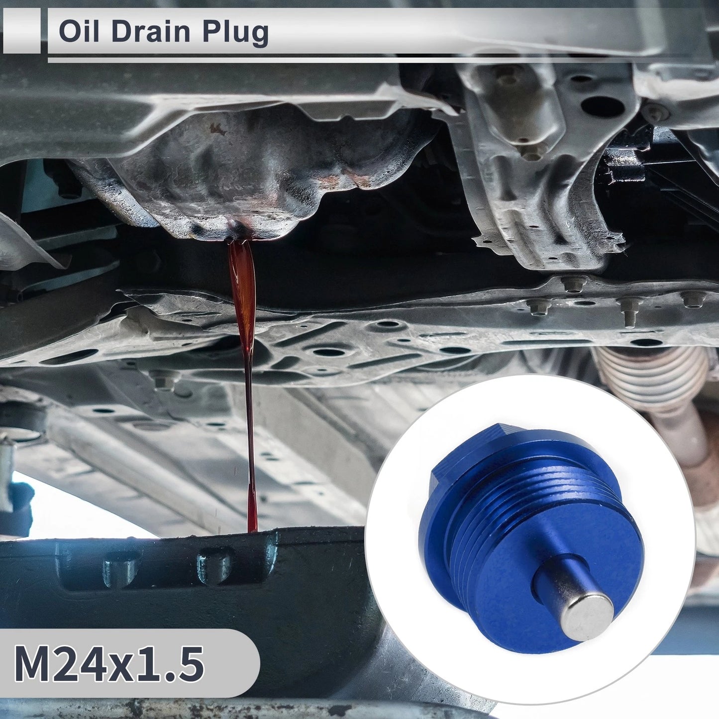 Engine Oil Drain Plug M24x1.5 with Gasket for Car/Motorcycle/Boat