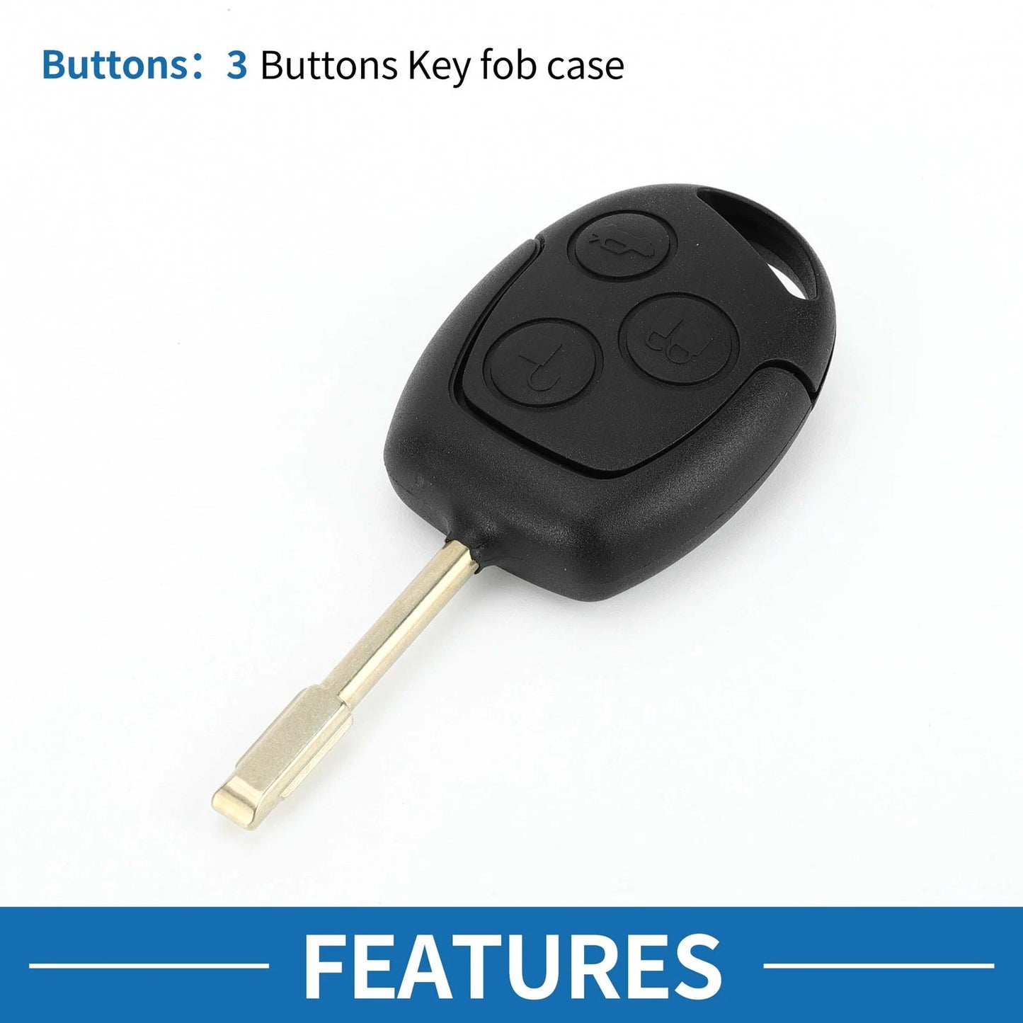 3 x Keyless Entry Remote Fob Shell Case for Ford C-Max (2003-2008)