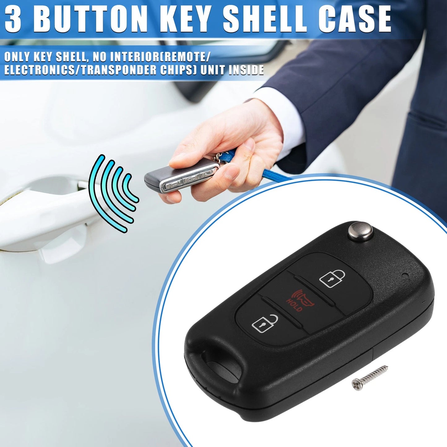 Keyless Entry Remote Key Cover for Hyundai Sonata (No Chip)
